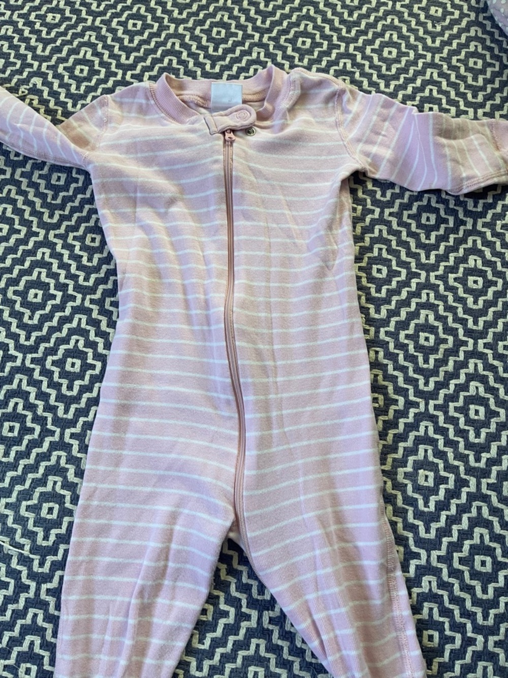 Hanna Andersson Pink Stripe Kids One-Piece Zipper Pajamas